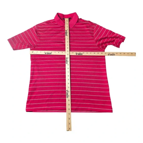 Nike Dri-Fit Tiger‎ Woods Polo Red Striped Golf Shirt Athletic Men's M - Picture 4 of 6